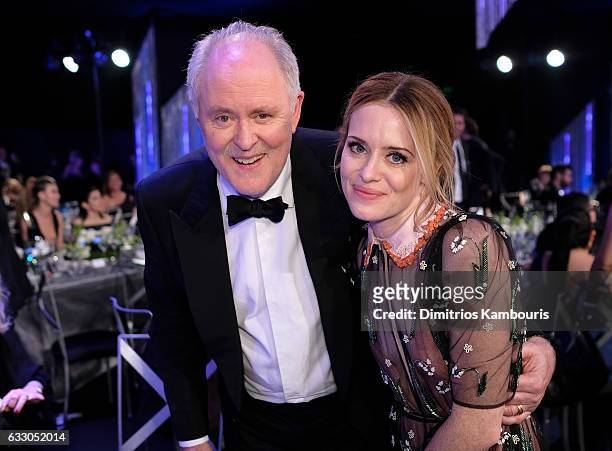 Actors John Lithgow and Claire Foy attend The 23rd Annual Screen Actors Guild Awards at The Shrine Auditorium on January 29, 2017 in Los Angeles,...