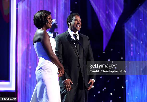 Actors Viola Davis and Denzel Washington during The 23rd Annual Screen Actors Guild Awards at The Shrine Auditorium on January 29, 2017 in Los...