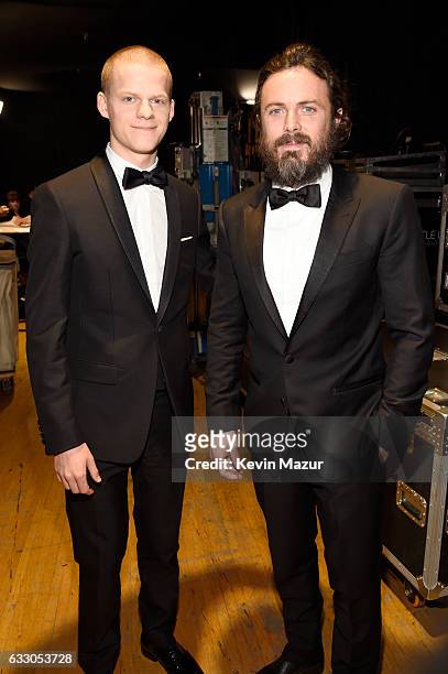 Actors Lucas Hedges and Casey Affleck attend The 23rd Annual Screen Actors Guild Awards at The Shrine Auditorium on January 29, 2017 in Los Angeles,...
