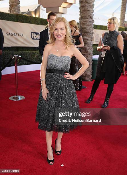 Actor Angela Kinsey attends the 23rd Annual Screen Actors Guild Awards at The Shrine Expo Hall on January 29, 2017 in Los Angeles, California.