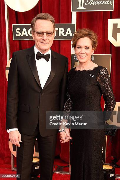 Actors Bryan Cranston and Robin Dearden attend The 23rd Annual Screen Actors Guild Awards at The Shrine Auditorium on January 29, 2017 in Los...