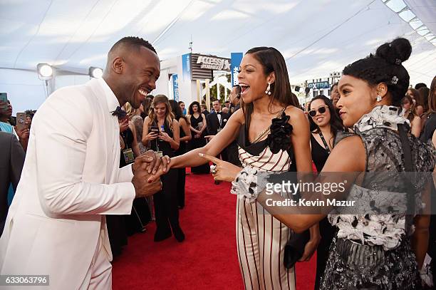 Actors Mahershala Ali, Naomi Harris and Janelle Monae attend The 23rd Annual Screen Actors Guild Awards at The Shrine Auditorium on January 29, 2017...