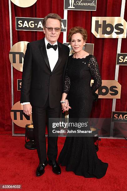 Actor Bryan Cranston and Robin Dearden attend The 23rd Annual Screen Actors Guild Awards at The Shrine Auditorium on January 29, 2017 in Los Angeles,...