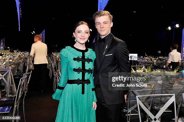 Actors Samantha Isler and Nicholas Hamilton attend The 23rd Annual Screen Actors Guild Awards Cocktail Reception at The Shrine Auditorium on January...