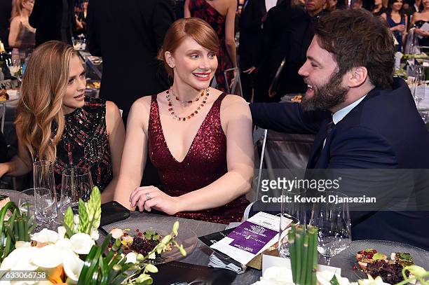 Actors Teresa Palmer, Bryce Dallas Howard, and Seth Gabel attend the 23rd Annual Screen Actors Guild Awards Cocktail Reception at The Shrine Expo...