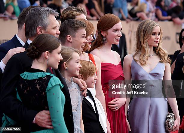 Cast members from 'Captain Fantastic' attend the 23rd Annual Screen Actors Guild Awards at The Shrine Expo Hall on January 29, 2017 in Los Angeles,...