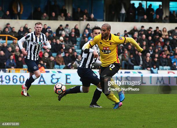 Watford's Adlene Guedioura during The Emirates FA Cup - Fourth Round match between Millwall against Watford at The Den on 29th Jan 2017