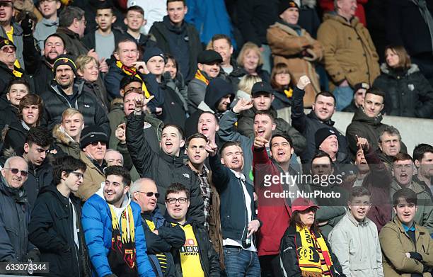 Watford's Fans during The Emirates FA Cup - Fourth Round match between Millwall against Watford at The Den on 29th Jan 2017