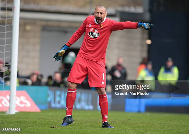 Watford's Heurelho Gomes during The Emirates FA Cup - Fourth Round match between Millwall against Watford at The Den on 29th Jan 2017