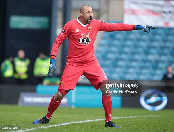 Watford's Heurelho Gomes during The Emirates FA Cup - Fourth Round match between Millwall against Watford at The Den on 29th Jan 2017