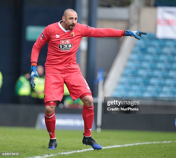 Watford's Heurelho Gomes during The Emirates FA Cup - Fourth Round match between Millwall against Watford at The Den on 29th Jan 2017