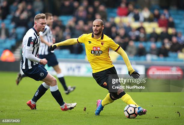 Watford's Adlene Guedioura during The Emirates FA Cup - Fourth Round match between Millwall against Watford at The Den on 29th Jan 2017