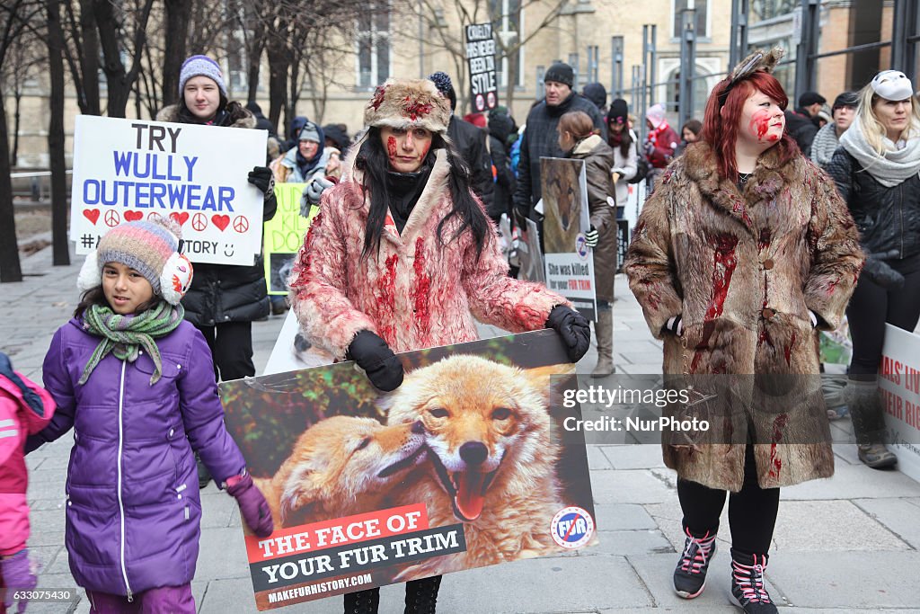 Anti-Fur protest in Toronto, Canada