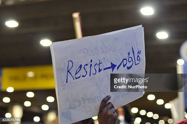 Thousands turn out for a January 29th, 2017 Immigration Ban Protest at Philadelphia International Airport, in Philadelphia Pennsylvania.