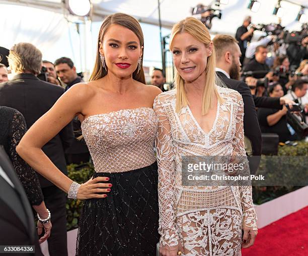 Actors Sofia Vergara and Julie Bowen attend The 23rd Annual Screen Actors Guild Awards at The Shrine Auditorium on January 29, 2017 in Los Angeles,...