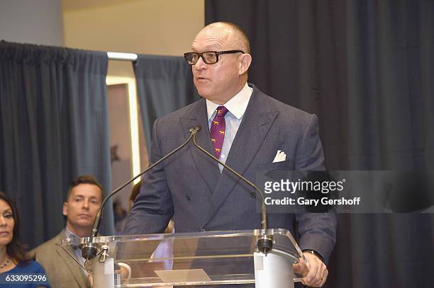 President of the Westminster Kennel Club, Sean W. McCarthy speaks during the 2017 Westminster Kennel Club Meet The Breeds at Madison Square Garden on...