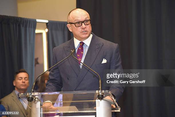 President of the Westminster Kennel Club, Sean W. McCarthy speaks during the 2017 Westminster Kennel Club Meet The Breeds at Madison Square Garden on...