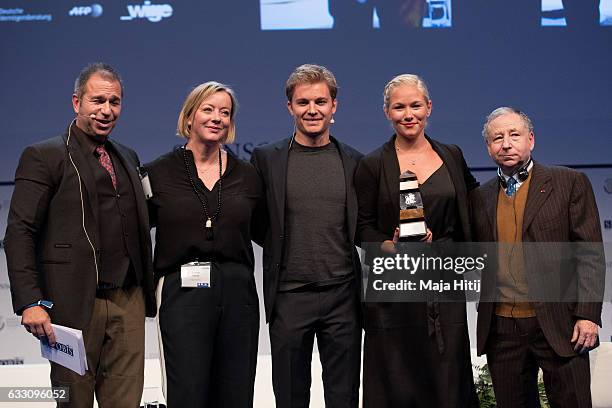 Jean Todt, President of the FIA , paralympics gold medalist Vanessa Low, Nico Rosberg, former Formula 1 driver and current world champion and Sabine...