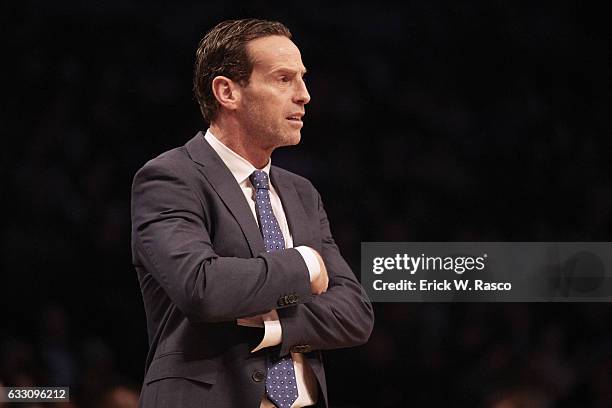 Brooklyn Nets head coach Kenny Atkinson on the sidelines vs San Antonio Spurs at Barclays Center. Brooklyn, NY 1/23/2017 CREDIT: Erick W. Rasco