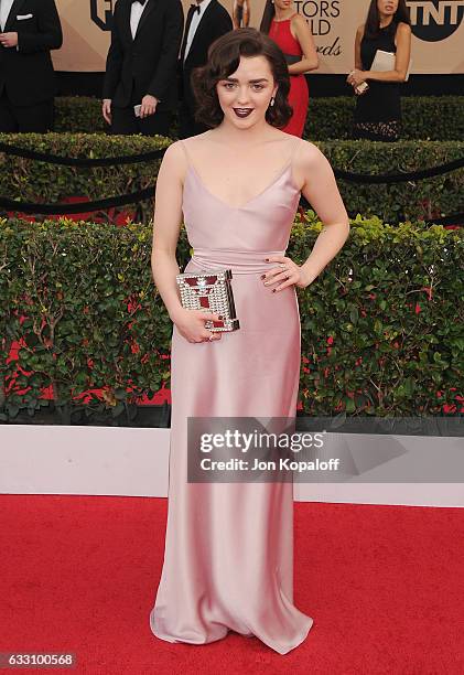 Actress Maisie Williams arrives at the 23rd Annual Screen Actors Guild Awards at The Shrine Expo Hall on January 29, 2017 in Los Angeles, California.