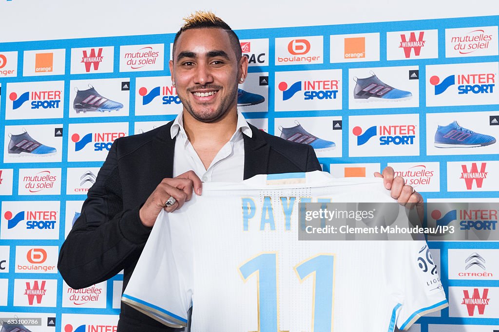 Dimitri Payet Gives A Press Conference In Marseilles