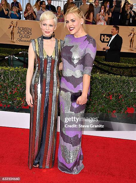 Busy Philipps, Michelle Williams arrives at the 23rd Annual Screen Actors Guild Awards at The Shrine Expo Hall on January 29, 2017 in Los Angeles,...