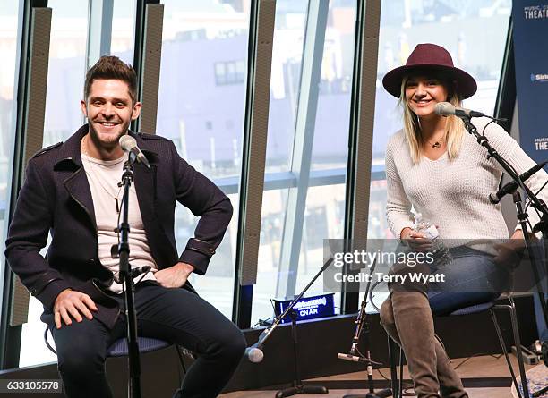 Singer-songwriter Thomas Rhett and Kelsea Ballerini visit SiriusXM Studios on January 30, 2017 in Nashville, Tennessee.