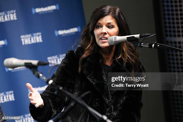 Karen Fairchild of 'Little Big Town' visits SiriusXM Studios on January 30, 2017 in Nashville, Tennessee.