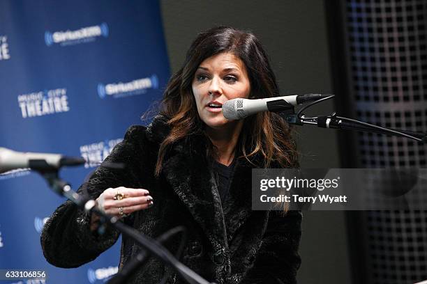 Karen Fairchild of 'Little Big Town' visits SiriusXM Studios on January 30, 2017 in Nashville, Tennessee.