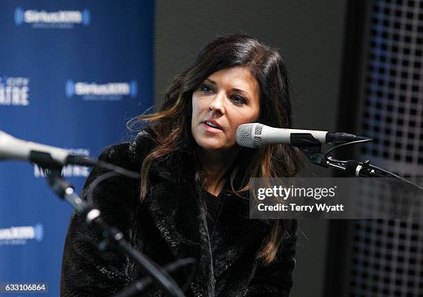 Karen Fairchild of 'Little Big Town' visits SiriusXM Studios on January 30, 2017 in Nashville, Tennessee.