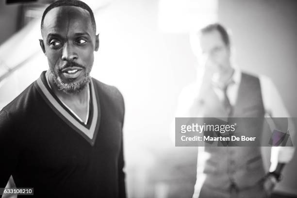 Michael K. Williams and Guy Pearce from ABC's 'When We Rise' poses in the Getty Images Portrait Studio at the 2017 Winter Television Critics...