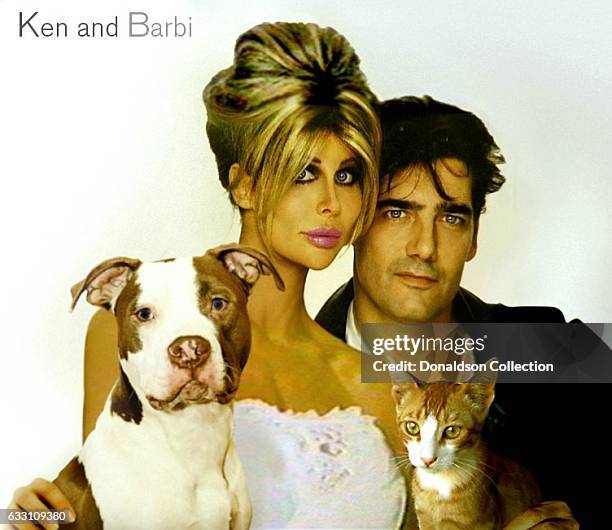 Shane Barbi The Barbi Twins and her husband Ken Wahl pose for a portrait in circa 1997.