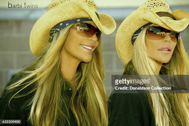 Shane Barbi and Sia Barbi of The Barbi Twins pose for a portrait in circa 2000.