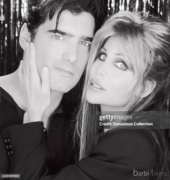 Shane Barbi and her husband Ken Wahl of The Barbi Twins pose for a portrait in circa 2000.