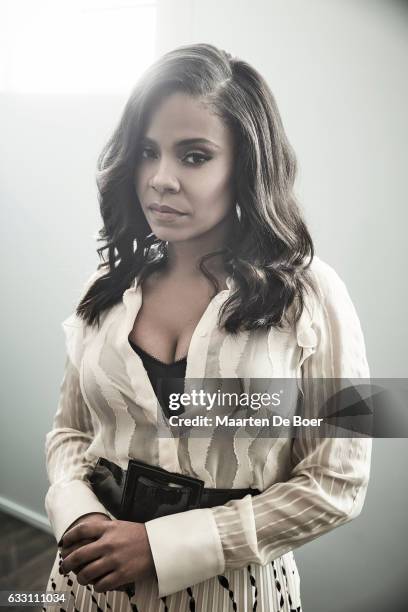 Sanaa Lathan of the television show 'Shots Fired' pose in the Getty Images Portrait Studio during the FOX portion of the 2017 Winter Television...