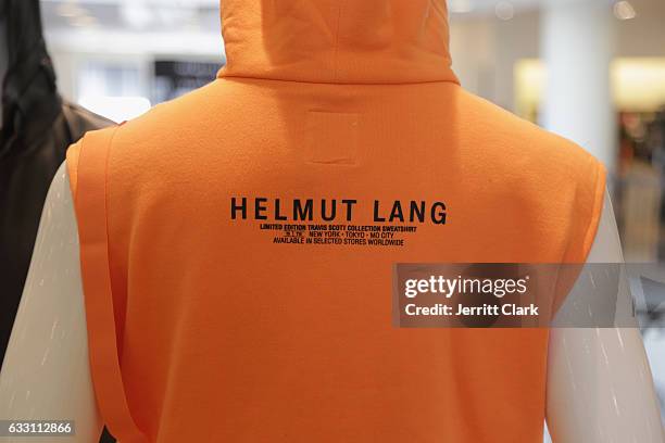 General view of the Helmut Lang X Travis Scott collection at Barneys New York Beverly Hills on January 30, 2017 in Beverly Hills, California.