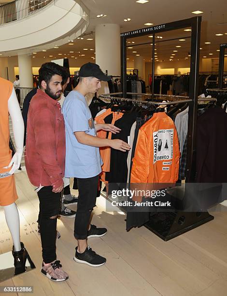 General view of the Helmut Lang X Travis Scott collection at Barneys New York Beverly Hills on January 30, 2017 in Beverly Hills, California.