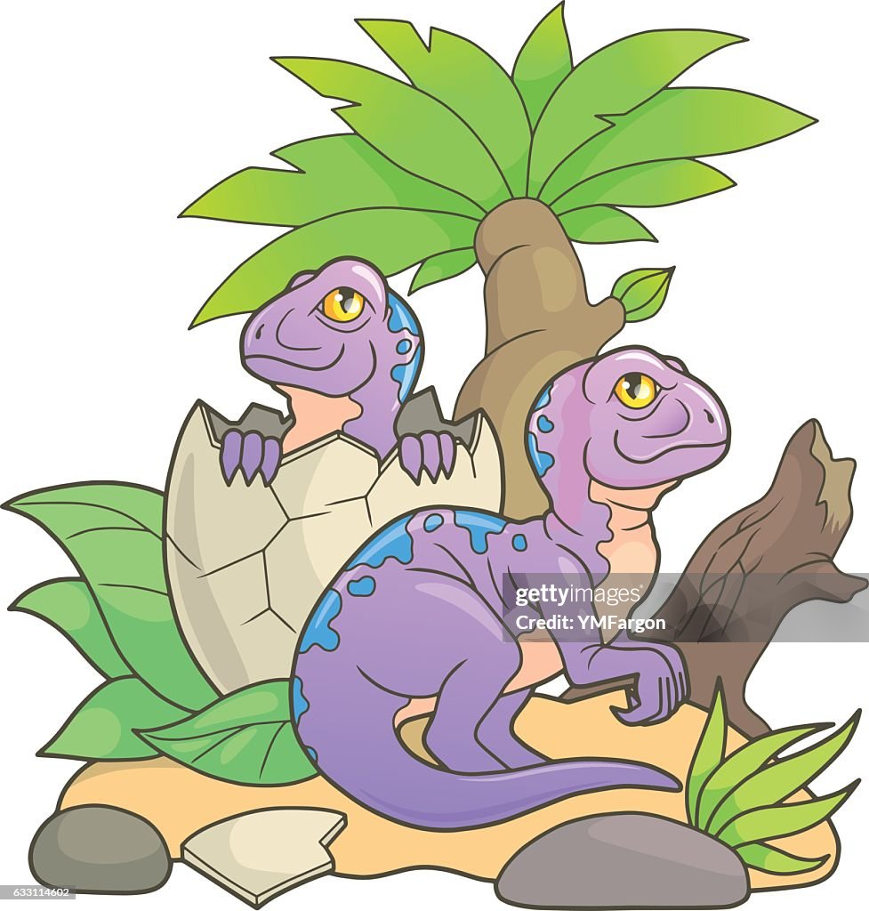 Two Raptors Cute Little Cute Velociraptors High-Res Vector Graphic - Getty Images