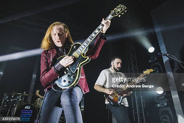 Alex Trimble and Kevin Baird of Two Door Cinema Club perform at the O2 Academy Leeds on January 30, 2017 in Leeds, United Kingdom.