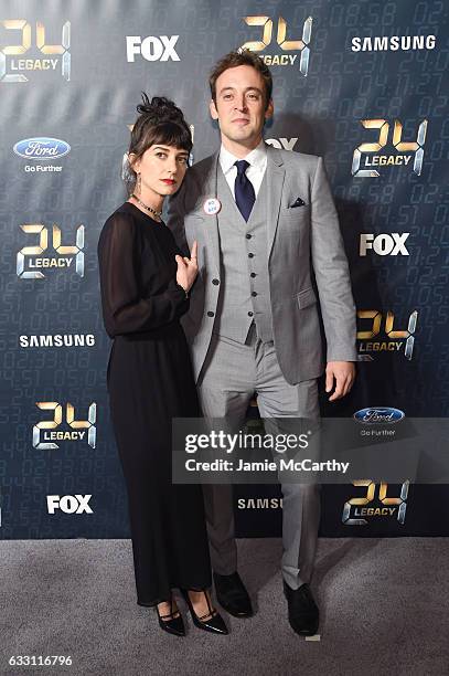 Actors Sheila Vand and Charlie Hofheimer attend the "24: LEGACY" Premiere Event at Spring Studios on January 30, 2017 in New York City.
