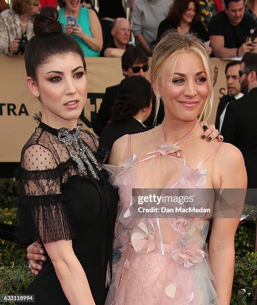 Actresses Briana Cuoco and Kaley Cuoco arrive at the 23rd Annual Screen Actors Guild Awards at The Shrine Expo Hall on January 29, 2017 in Los...