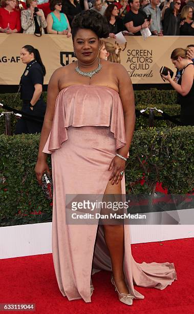 Actress Adrienne C. Moore arrives at the 23rd Annual Screen Actors Guild Awards at The Shrine Expo Hall on January 29, 2017 in Los Angeles,...