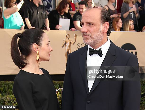 Tamara Malkin-Stuart and actor Nick Sandow arrive at the 23rd Annual Screen Actors Guild Awards at The Shrine Expo Hall on January 29, 2017 in Los...