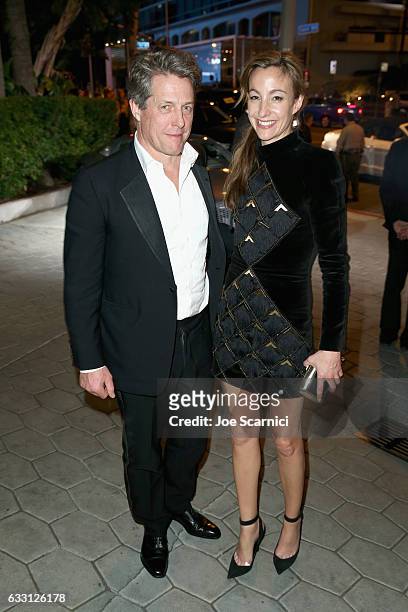 Actor Hugh Grant and Anna Elisabet Eberstein attend The Weinstein Company & Netflix's SAG 2017 After Party presented by Audi at Sunset Tower Hotel on...