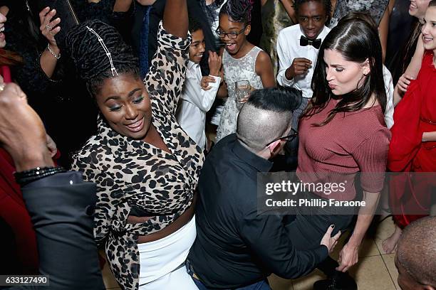 Actresses Danielle Brooks, Lea DeLaria and Trace Lysette attend The Weinstein Company & Netflix's 2017 SAG After Party in partnership with Absolut...