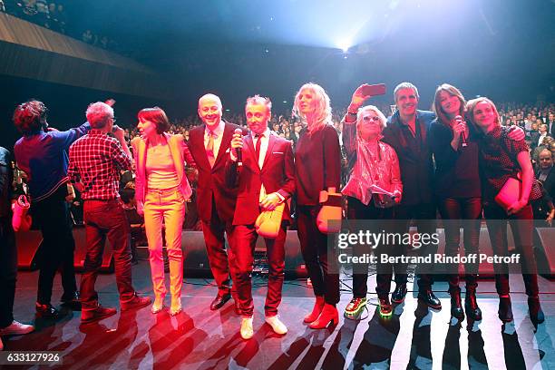 Gael Faure, Vincent Delerme, Jeanne Cherhal, President of the Association for Alzheimer Research, Doctor Olivier de Ladoucette, Designer of the show...