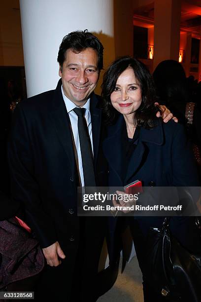 Laurent Gerra and Evelyne Bouix attend the Charity Gala against Alzheimer's disease at Salle Pleyel on January 30, 2017 in Paris, France.