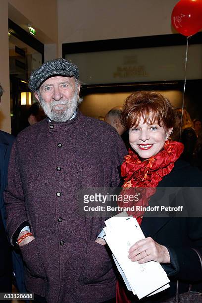 Jean-Pierre Marielle and his wife Agathe Natanson attend the Charity Gala against Alzheimer's disease at Salle Pleyel on January 30, 2017 in Paris,...