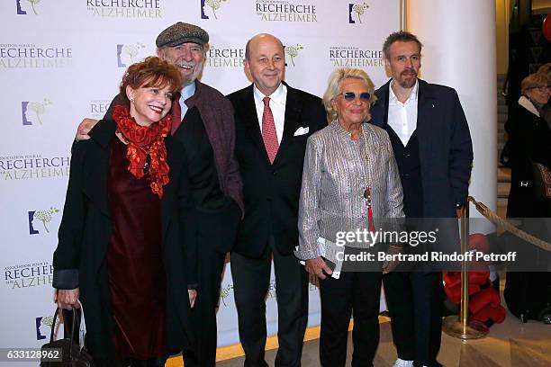 Jean-Pierre Marielle, his wife Agathe Natanson, President of the Association for Alzheimer Research, Doctor Olivier de Ladoucette, Member of the...