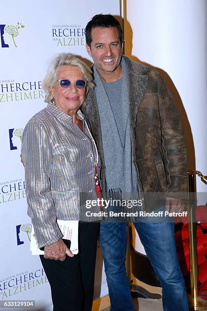 Member of the Honor Committee of the Association for Research on Alzheimer's, Veronique de Villele and Brian Torres attend the Charity Gala against...